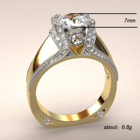 💍Noble Fashion Gemstone Cubic Zircon Chunky Rings for Women, INDN8217 - Picture 7 of 9